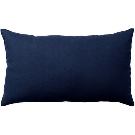 Coussin non déhoussable en coton uni Bleu Marine 30x50 cm (1/5)