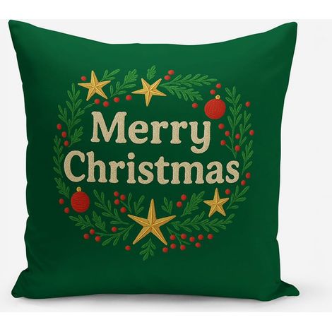 Fodera copricuscino rettangolare natalizia Merry Christmas Dimm (1/2)