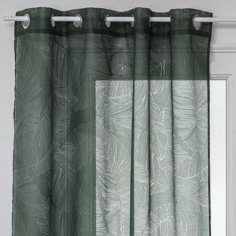Rideaux à œillets "feuilles" 140 x 240 cm Atmosphéra - Cèdre - Cèdre - 1 panneau 140 x 240 cm