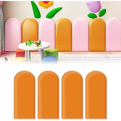 SIENTICE 3D Wall Panels, Wall Panels, Self-Adhesive Wall Mats, Children's Room, Padded Wall Panels (Orange, 2040CM)