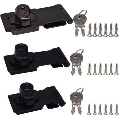 HOXILEELEO - set di 3 blocco per blocco in lega di zinco con un lucchetto e chiave per porte, armadi e cassetti. (1/5)
