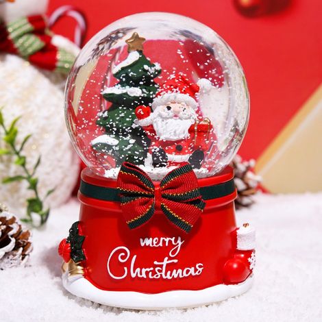 Boule À Neige Musicale - Père Noël - Boîtier Musical Avec Changement De Couleur - Décoration De Noël Pour Intérieur - 11 X 9 X 9 Cm - 1 Pièce