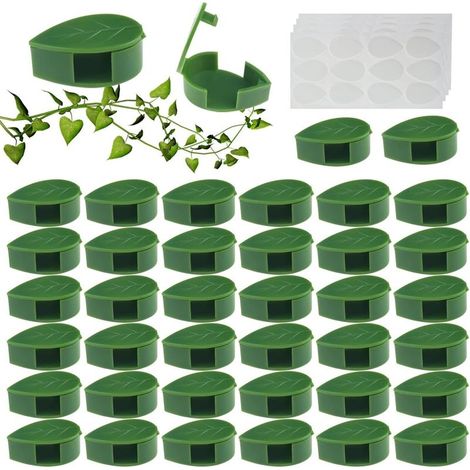 80 morceaux of clips of plants, plants grab fixant the clips of plant self-adhesives for the of home pull of the vigne and of plants mures (green) (1/5)