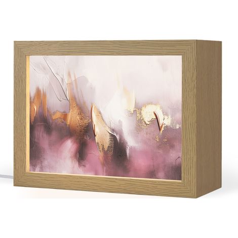 TABLE LAMP Purple - Abstract - Paint - Gold 20x15 cm