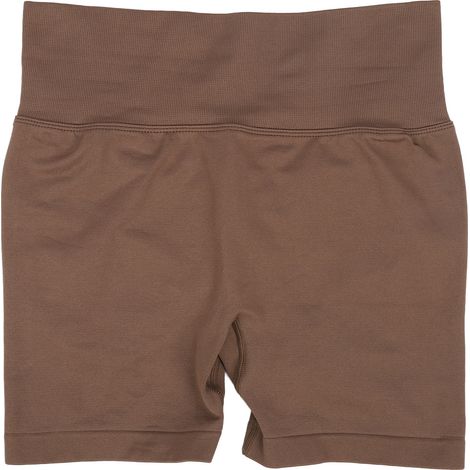 Shorty yoga taille haute femme gaine ventre plat, short running sport doux respirant, lift hanches, maintien abdos, café (1/5)