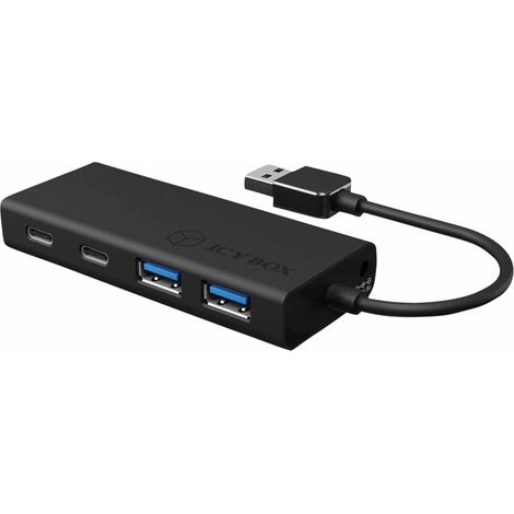 ICY BOX USB 3.2 Gen 1 (3.1 Gen 1) Typ-A 5000 Mbit/s Schwarz, IB-HUB1426-U3 (1/2)