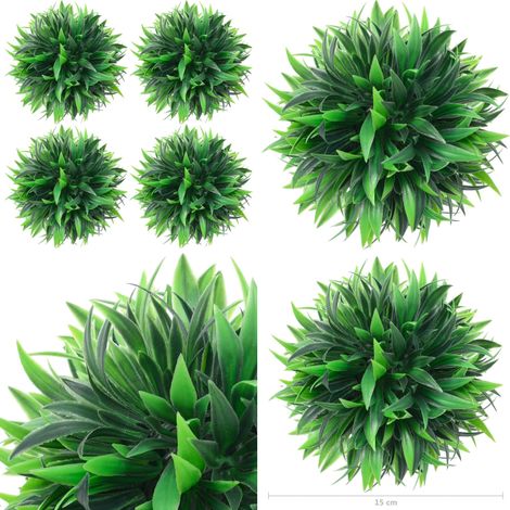 Künstliche Buchsbaumkugeln 4 Stk. 15 cm - Künstliche Pflanze - Buchsbaum - Küstnerpflanzensatz - Gartendekoration - Outdoor Deko - Home & Living (1/4)
