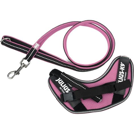 Harnais IDC Powair, Taille: XS/Mini-Mini, Rose + Laisse IDC Powair, Taille: 1,2 m avec poignée et Petit Mousqueton, Rose (1/5)