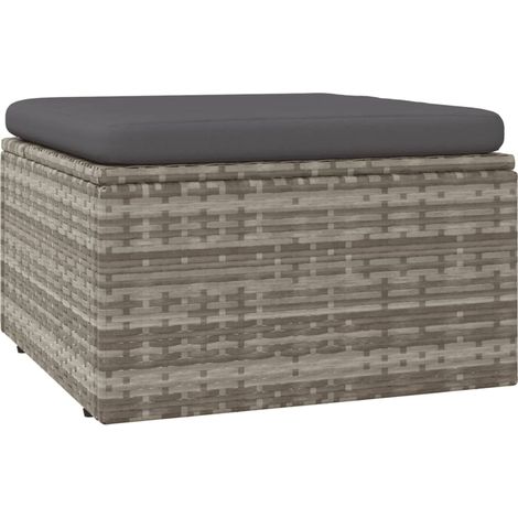 Maison Exclusive - Gartenhocker mit Kissen Grau 55x55x30 cm Poly