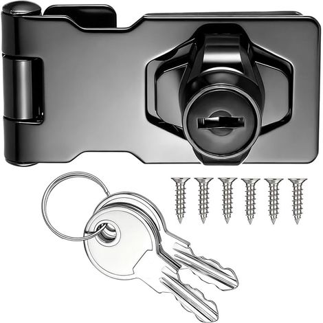 Porte porte à angle droit 90 degrés avec bouton tournant pour le tableau de bord, fermeture à glissière à glissière à fermeture à clé (noir - 2,5 pouces) (1/4)