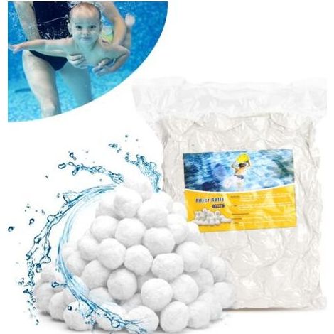 Boules de filtration pour piscine (200 g), boules de fibres pour aquarium, média filtrant, boules de coton, accessoires de filtration pour piscine (1/5)