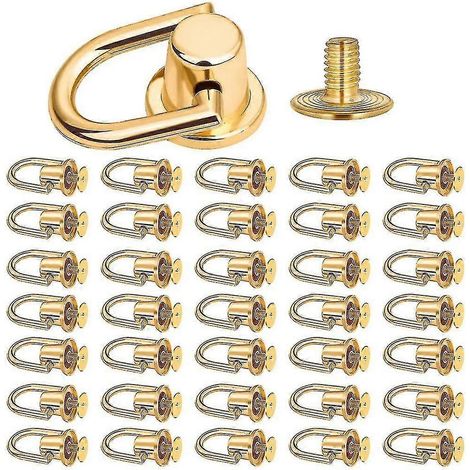 40 vis à anneau en D, vis à bille, bouton-poussoir, rivet en métal compatible avec les lanières de portefeuille (1/5)