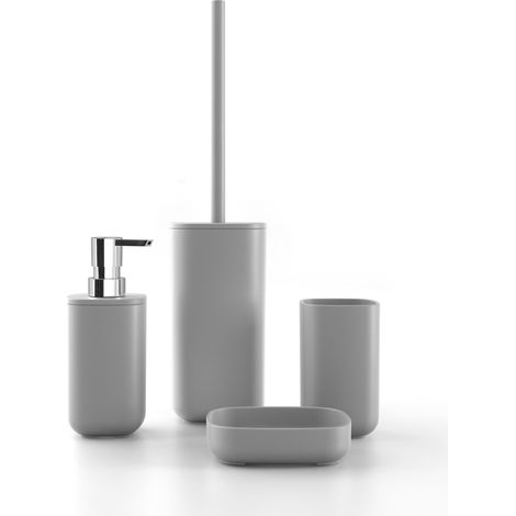 Ensemble d'accessoires de salle de bains gris
