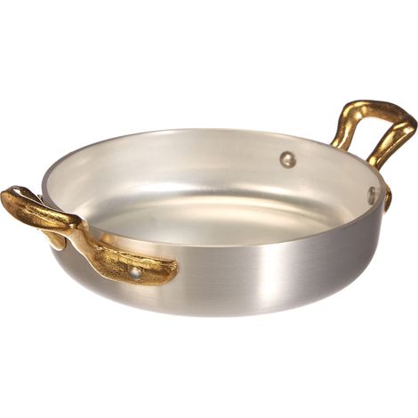 Petit Plat de Service avec 2 Poignées en Laiton, Aluminium, 14 cm (1/4)