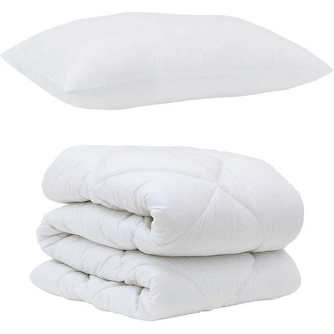 Ensemble de Duvet avec oreiller 2 pcs,Couette Blanc Microfibre CFW22897 (1/5)