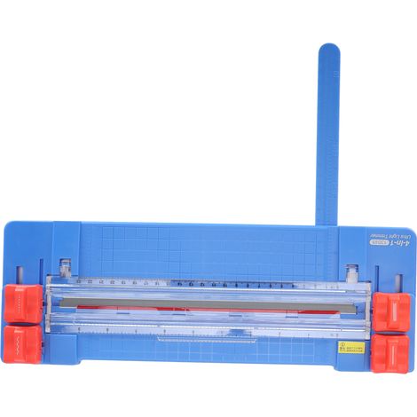 Massicot 4 en 1 à rouleau, portable, avec gabarit de pliage pour photos, pointillé, droit et ondulé (bleu) (1/5)