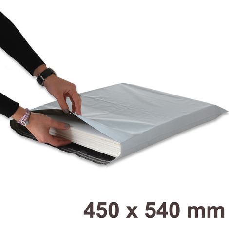 Lot de 50 Enveloppes plastiques blanches opaques FB07 - 450x550 mm