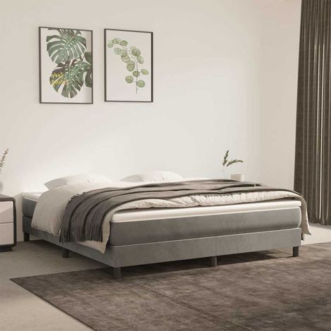Matelas à ressorts ensachés fermeté moyenne velours blanc et gris clair 160 x 200 x 20 cm - PANGIVO (1/5)