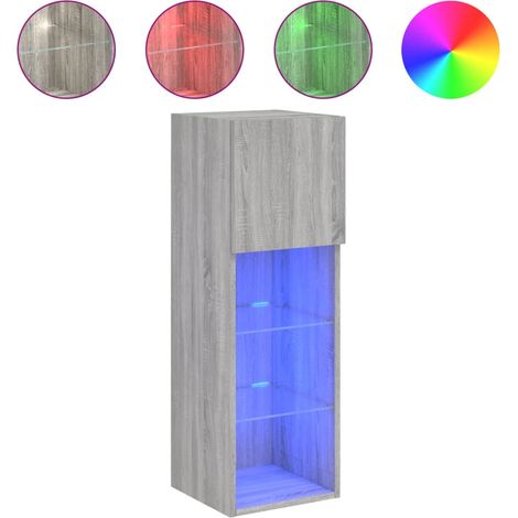 Maison Exclusive - TV-Schrank mit LED-Leuchten Grau Sonoma 30,5x3
