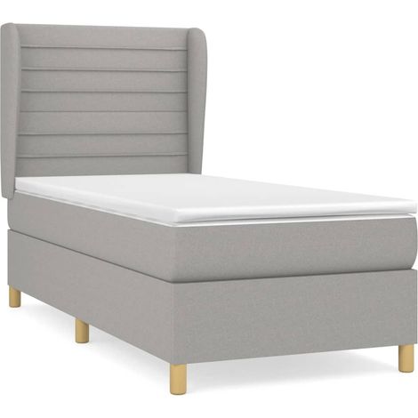Maison Exclusive - Giroletto a Molle con Materasso Grigio Chiaro100x200 cm Tessuto