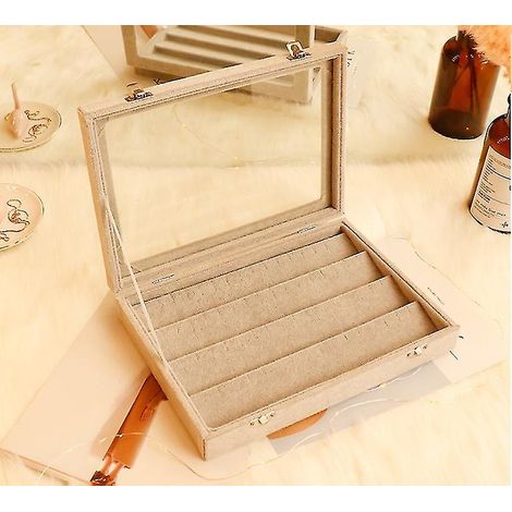 Petite boîte à bijoux de voyage, organisateur de bijoux portable pour femme, rangement pour boucles d'oreilles (1/2)