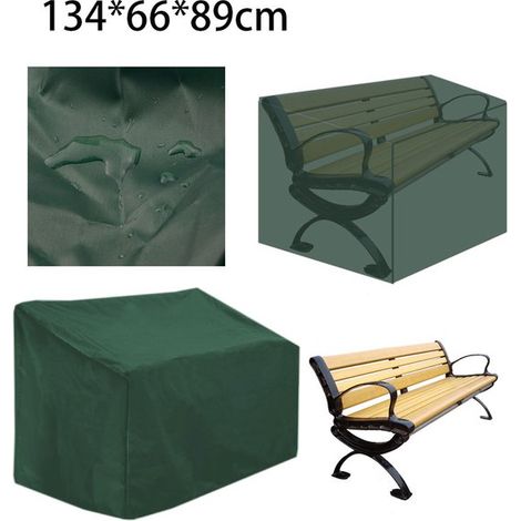 Copertura per panchina da giardino, copertura doppia impermeabile per panchina, copertura protettiva per panchine da giardino, comoda, copertura profonda per panchina, copertura per mobili con couliss (1/5)