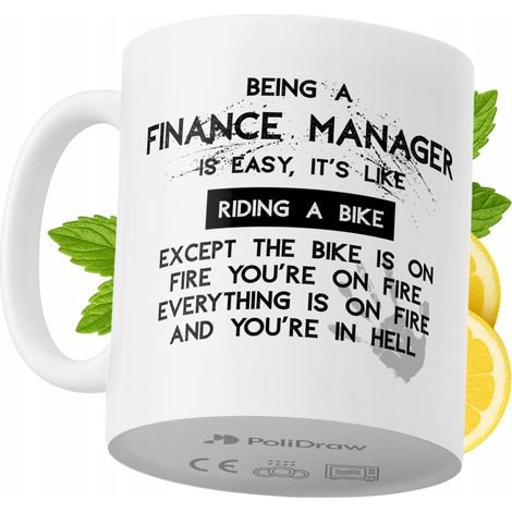 Lustige Kaffeetasse mit witzigem Textdesign für Finanzmanager – ideal für Geburtstage, Namenstage und Feiertage. Hochwertige Tasse für besondere Anlässe im Homeoffice oder Büro. Farbe: Weiß, 330 ml. (1/5)