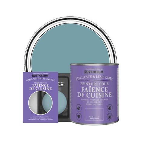 Peinture pour Faïence de Cuisine, Finition Brillante - Océan (1/2)