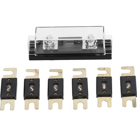Lot ANL 300A pour système audio voiture, bloc porte-fusibles avec 6 fusibles pour camping-car, yacht, bateau, véhicule agricole