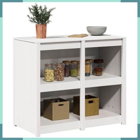 868178 Armoire de cuisine Blanc chaud 106 x 55 x 92 cm Pin massif (1/5)