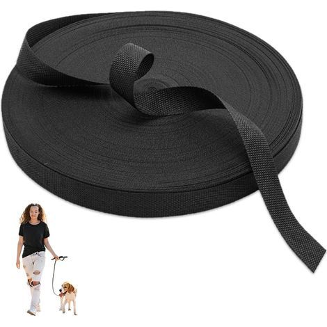 Ruban de Sangle Nylon Noir 10 Mm X 10 M, Couture Sac, Sangle Lourde, Collier Chien, Toile Ceinture, Remorquage, Bagage, Fixation DIY (1/5)
