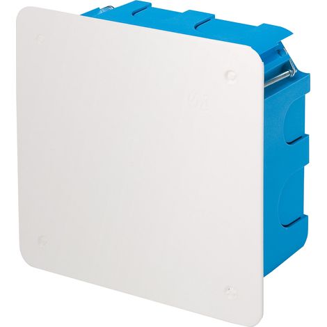 Scatola di derivazione da incasso con coperchio bianco, 120x100x50mm, per pareti leggere, in tecnopolimero, blu, serie 340 - Elettrocanali EC340105 (1/3)