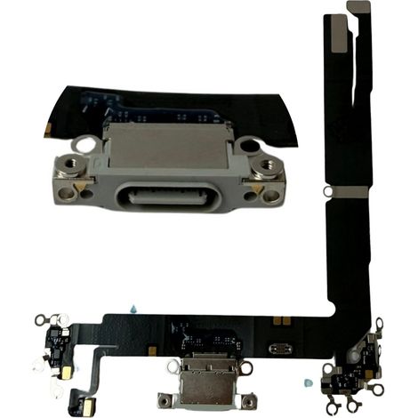Conector de carga USB original ORG para iPhone 16 Plus (blanco) (1/4)