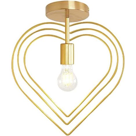 E27 Plafoniera Creativo Amore Lampada da Soffitto Moderno Regolabili Oro Lampadario per Camera dei Bambini Soggiorno (Amore) (1/5)