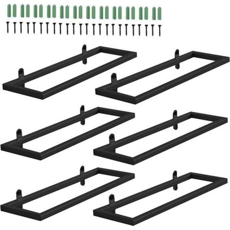 Support Vin Mural - Fer Noir - Pour Stockage Vertical sur Mur - 6 Pièces (1/4)