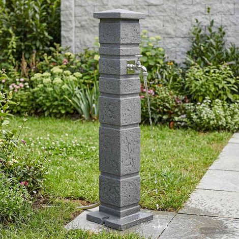 Tanker de jardin avec robinet en PE anthracite 26 x 26 x 101 cm - PANGIVO (1/5)