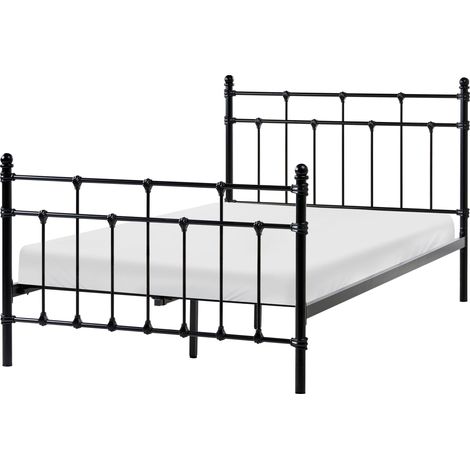 Bett mit Lattenrost Metall LYNX 120 x 200 cm Schwarz