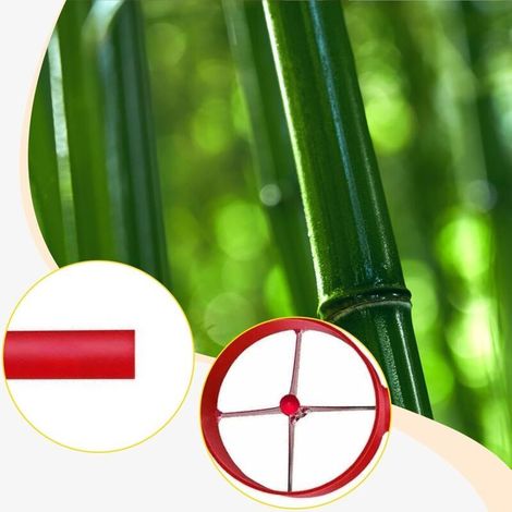 Fendeur à Bambou Manuel en Acier, Séparateur de Bambou Robuste avec Manche Allongé, Outil de Fendage Efficace pour Artisanat, Vannerie et Projets DIY (Rouge, 4 Coupes)