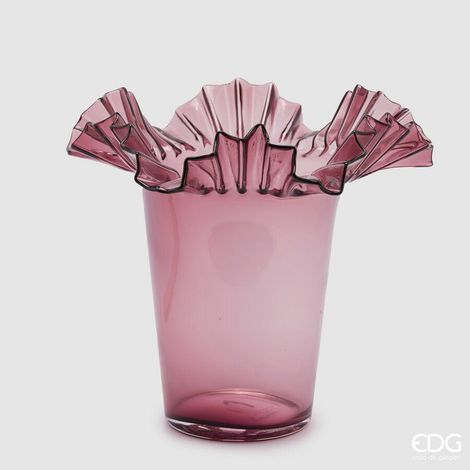 EDG Enzo De Gasperi Vaso Balze Svasato H 34 Cm D 40,5 Cm Rosa Antico (1/2)