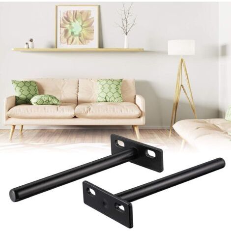 Set de 4 soportes invisibles para estantes de pared, soportes tipo T flotantes para estantes robustos, cocina (1/4)