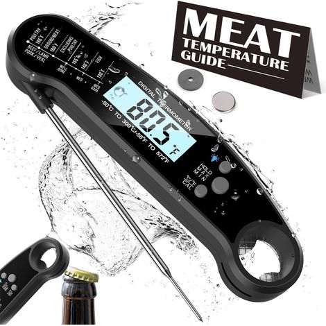 1 Thermomètre à viande, lecture instantanée, sonde numérique, sans fil, pour barbecue et cuisine (1/5)