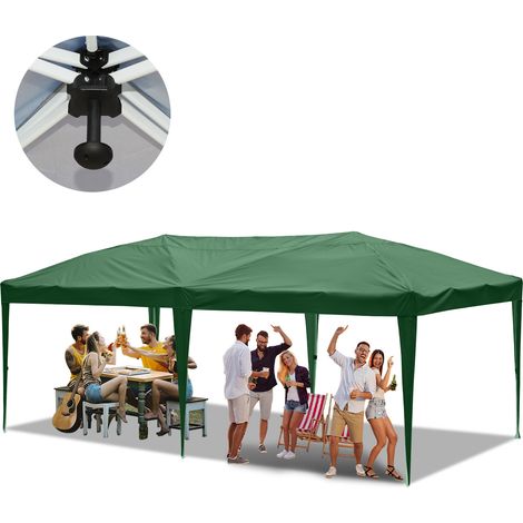 Jiubiaz Tenda Pop Up Durevole Ricevimenti nuziali tenda espressa all'aperto Facile montaggio Stabilità Tenda da giardino Tenda da giardino  3x6m Verde