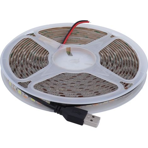 Bandeau LED 5M Étanche IP65 15W Flexible USB pour Centre Commercial Boîtier PC Décor 60LED/m 5050 Blanc USB 0,5M (1/5)