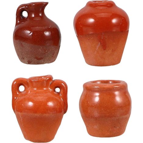 Ensemble de 4 mini-vases en céramique pour petites plantes et fleurs, parfaits pour un bureau, une étagère ou la décoration intérieure. (1/5)