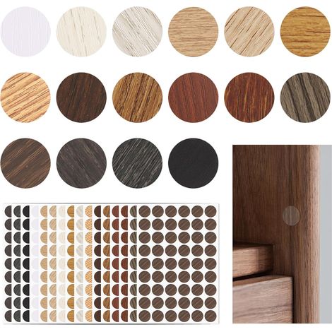 864 Pièces/16 Couleur Cache-Vis Auto-adhésif, 21mm Capsules de Couverture de Vis, 16 Couleur Capsules Auto-adhésives, Cache-Vis pour Meubles Armoire Porte Vis (1/5)