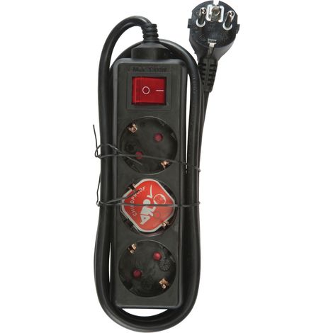 Brennenstuhl BN-1550600413 Prise 3 voies 1,40 M Noir - Avec terre