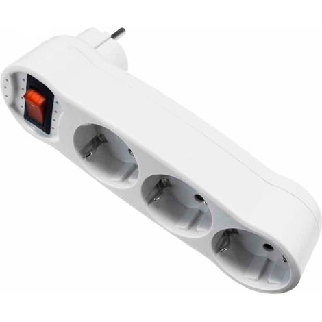 CLAVIJA TRIPLE CON INTERRUPTOR 4,8mm (RETRACTILADO) EDM (1/2)