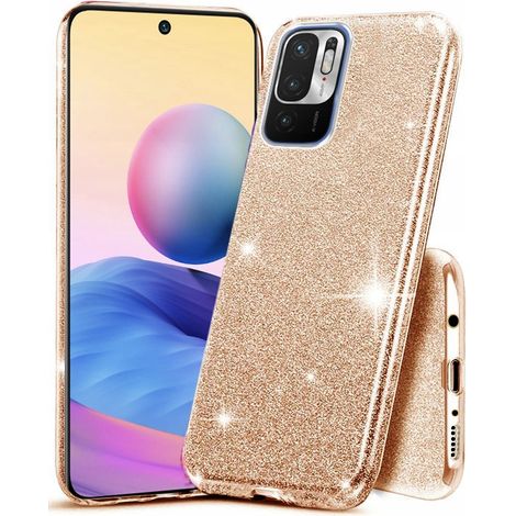 CUSTODIA GLITTERATA XIAOMI REDMI NOTE 10 5G Oro + VETRO 9H (1/5)
