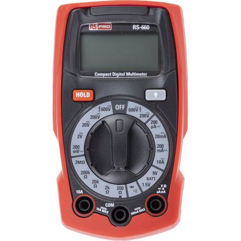 Rs Pro – Multimètre numérique portable 600V c.a. – True RMS – CAT III – 10A – Pour environnements variés – Précision professionnelle - RS-660