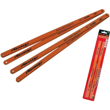 Neilsen 8pc Resilience Hacksaw Blade Set 300mm Carbon Steel 18 24 Tpi 12"